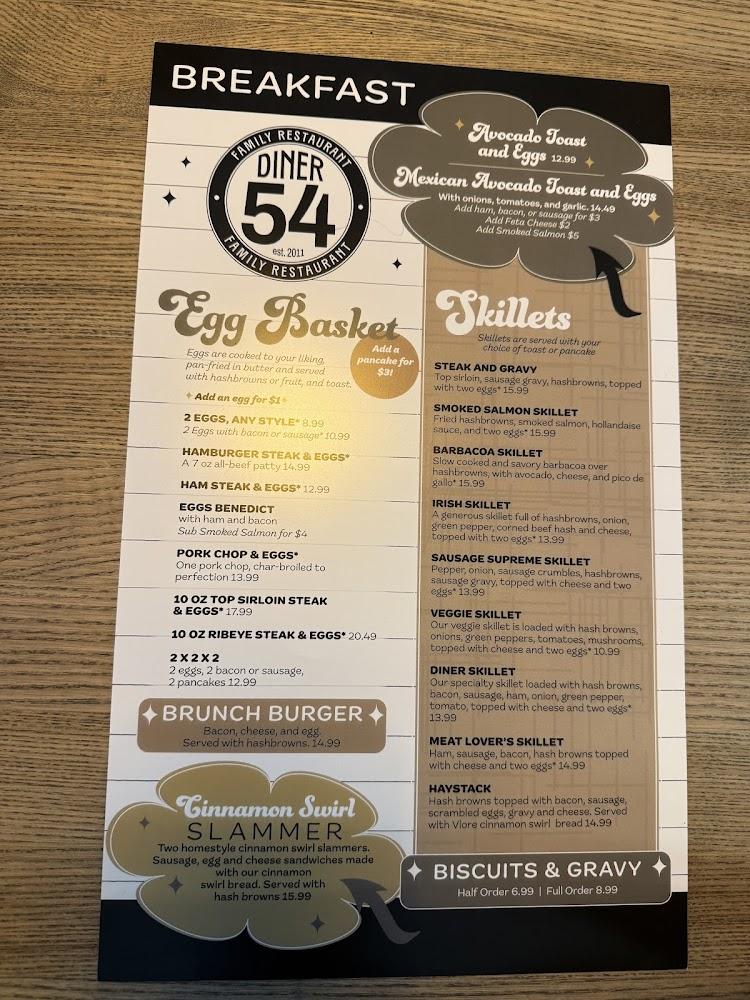 Diner 54 Menu image 1